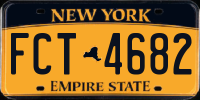 NY license plate FCT4682