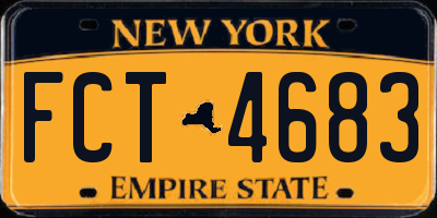 NY license plate FCT4683
