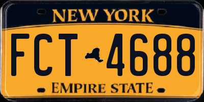 NY license plate FCT4688