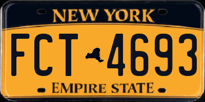 NY license plate FCT4693