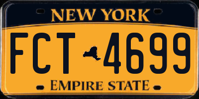 NY license plate FCT4699