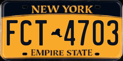 NY license plate FCT4703