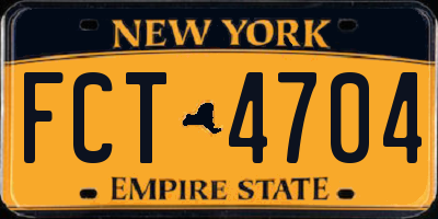 NY license plate FCT4704