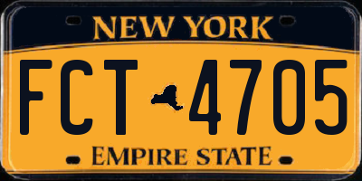 NY license plate FCT4705
