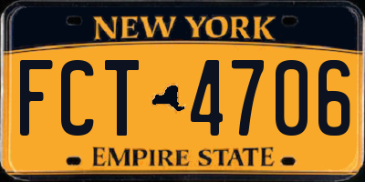 NY license plate FCT4706