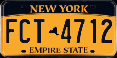 NY license plate FCT4712