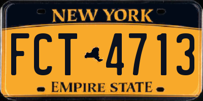 NY license plate FCT4713