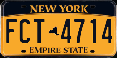 NY license plate FCT4714