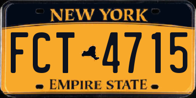 NY license plate FCT4715