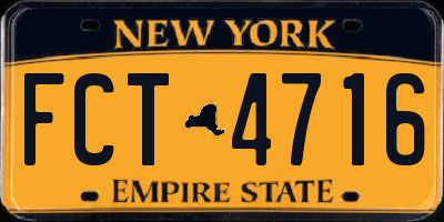 NY license plate FCT4716
