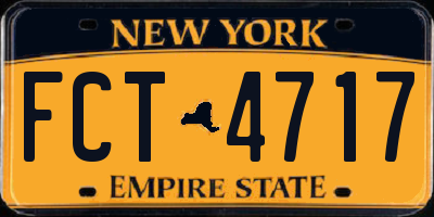 NY license plate FCT4717