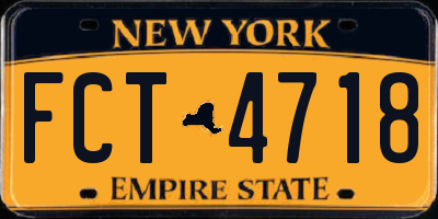 NY license plate FCT4718