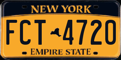 NY license plate FCT4720