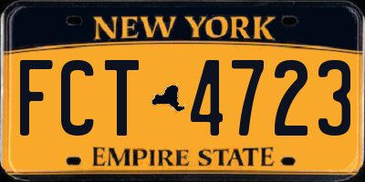 NY license plate FCT4723