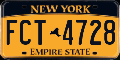 NY license plate FCT4728