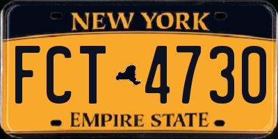 NY license plate FCT4730