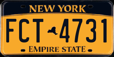 NY license plate FCT4731