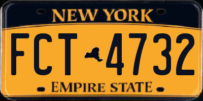 NY license plate FCT4732