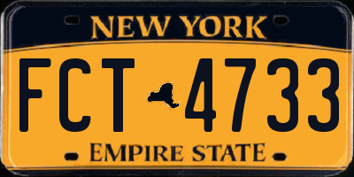 NY license plate FCT4733
