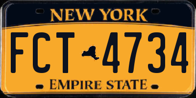 NY license plate FCT4734