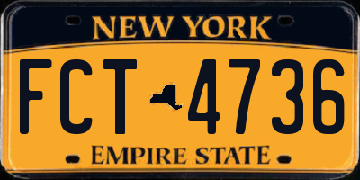 NY license plate FCT4736