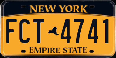 NY license plate FCT4741