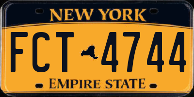 NY license plate FCT4744
