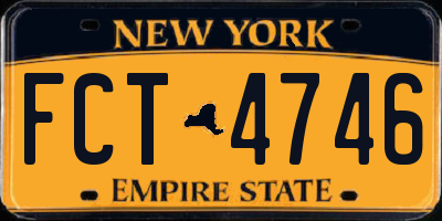 NY license plate FCT4746