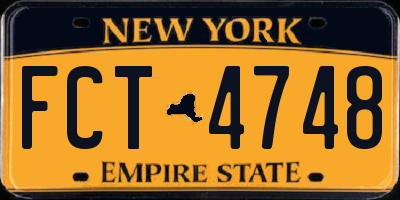 NY license plate FCT4748