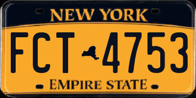 NY license plate FCT4753