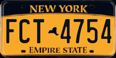 NY license plate FCT4754