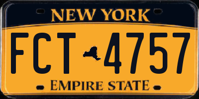 NY license plate FCT4757