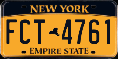 NY license plate FCT4761