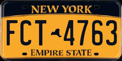 NY license plate FCT4763