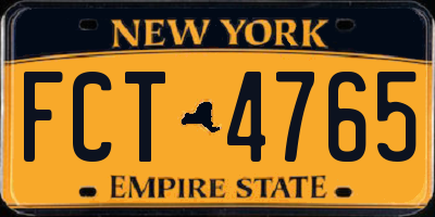 NY license plate FCT4765