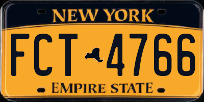 NY license plate FCT4766
