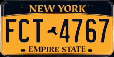 NY license plate FCT4767