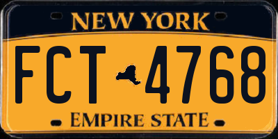 NY license plate FCT4768