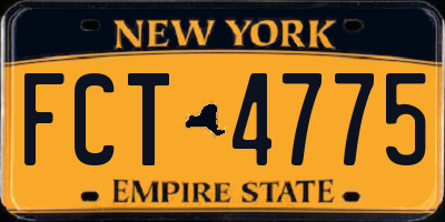 NY license plate FCT4775