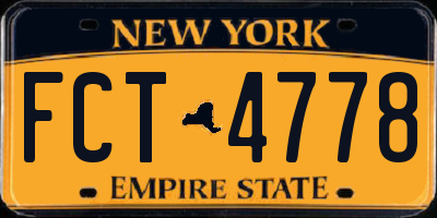 NY license plate FCT4778