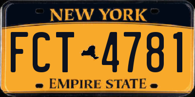 NY license plate FCT4781