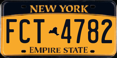 NY license plate FCT4782