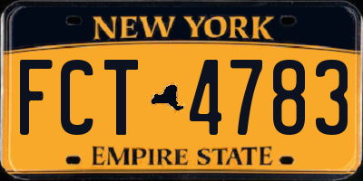 NY license plate FCT4783