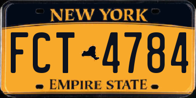 NY license plate FCT4784