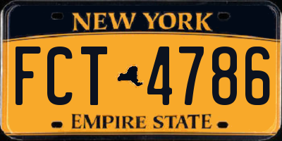 NY license plate FCT4786