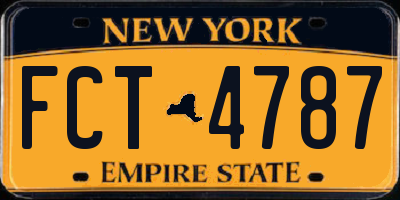 NY license plate FCT4787