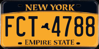 NY license plate FCT4788