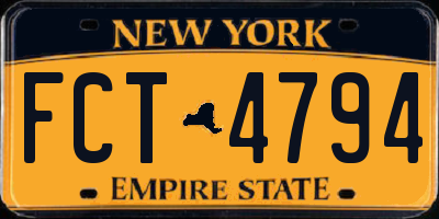 NY license plate FCT4794