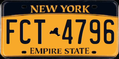 NY license plate FCT4796