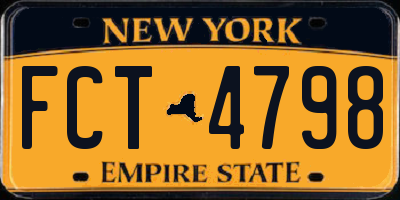 NY license plate FCT4798